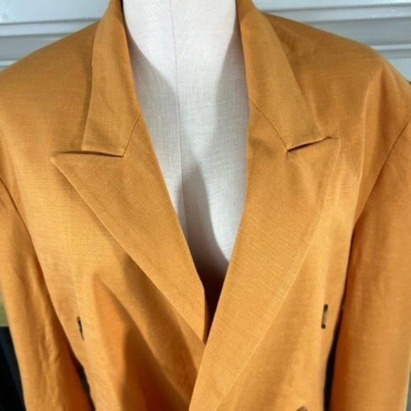 Asos Oversized Blazer With Shoulder Pads In Yellow Gold - Picture 6 of 15